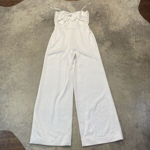 Rachel Zoe Jumpsuit‎ Womens 8 White Bridgette Sleeveless Wide Leg Day Party